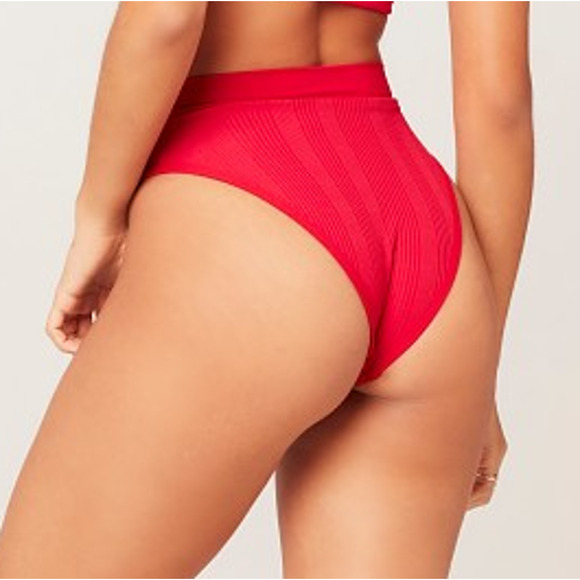 L*Space Ribbed Frenchi Bitsy Bikini Bottom M - Picture 2 of 7